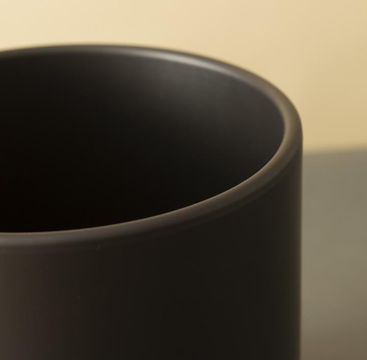 Doniczka Ceramiczna Duża Czarna Osłonka Donica Cylinder 23Cm
