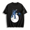 Astronaut On Moon I Miss You Graphic Casual Top Pure Cotton T-shirt