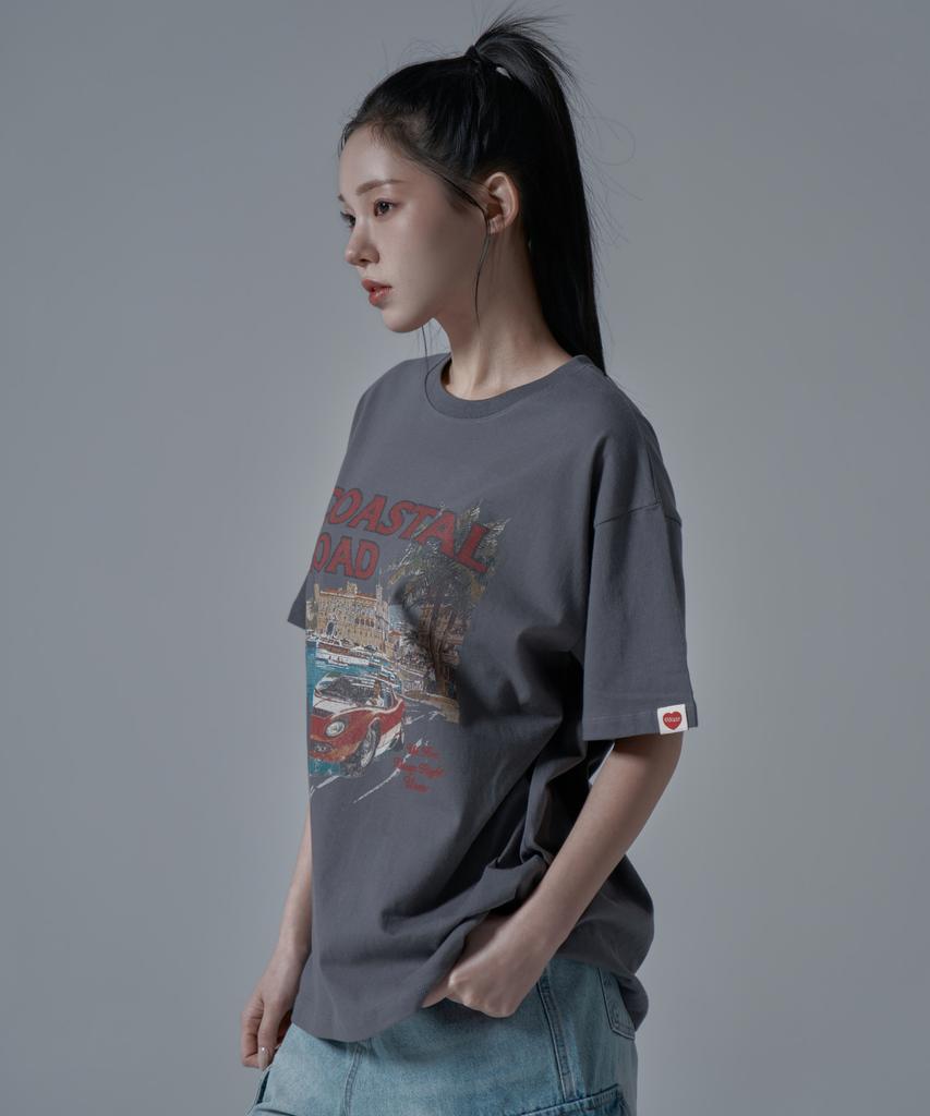 WAARFORWOMAN Wt-67 Coastal Oversized Short Sleeve T-Shirt_Charcoal