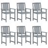 Maison Exclusive - Chaises de jardin et coussins lot de 6 Bois acacia massif Gris