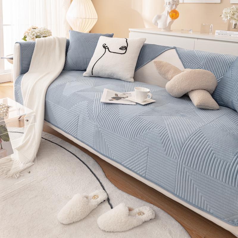 Осень и зима Новая голландская плюшевая супер мягкая однотонная вышитая диванная подушка — фото 4