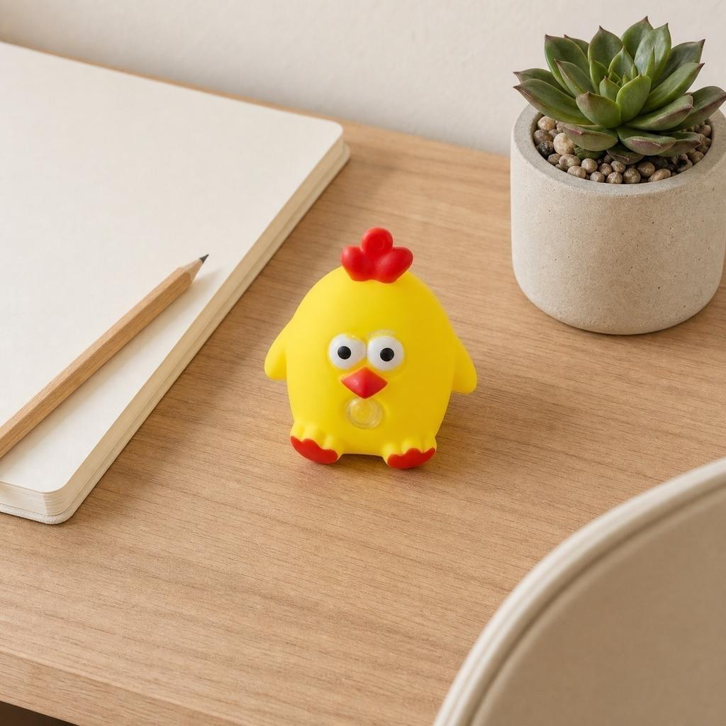 Soft Squeeze Chicken Shaped Bath Toy for Toddlers and Babies BPA Free Flexible Material with Cartoon Design Suitable for Water Play