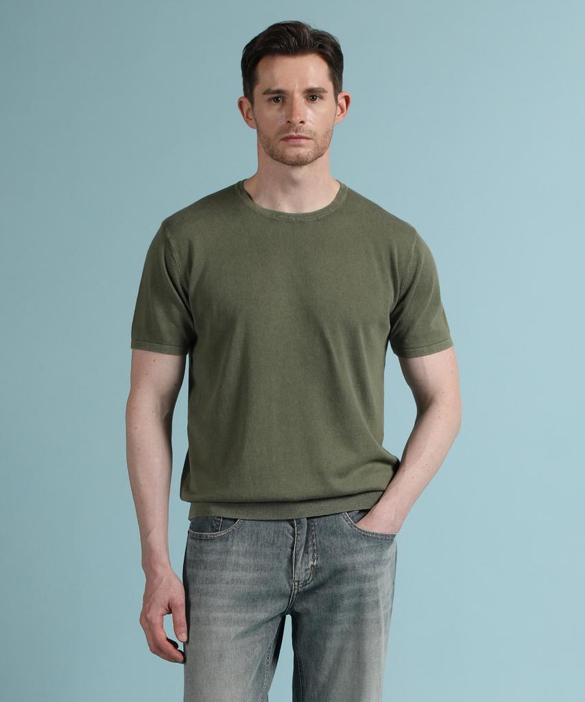 PANICALE Khaki Vintage Washed Round Knit (Type B)