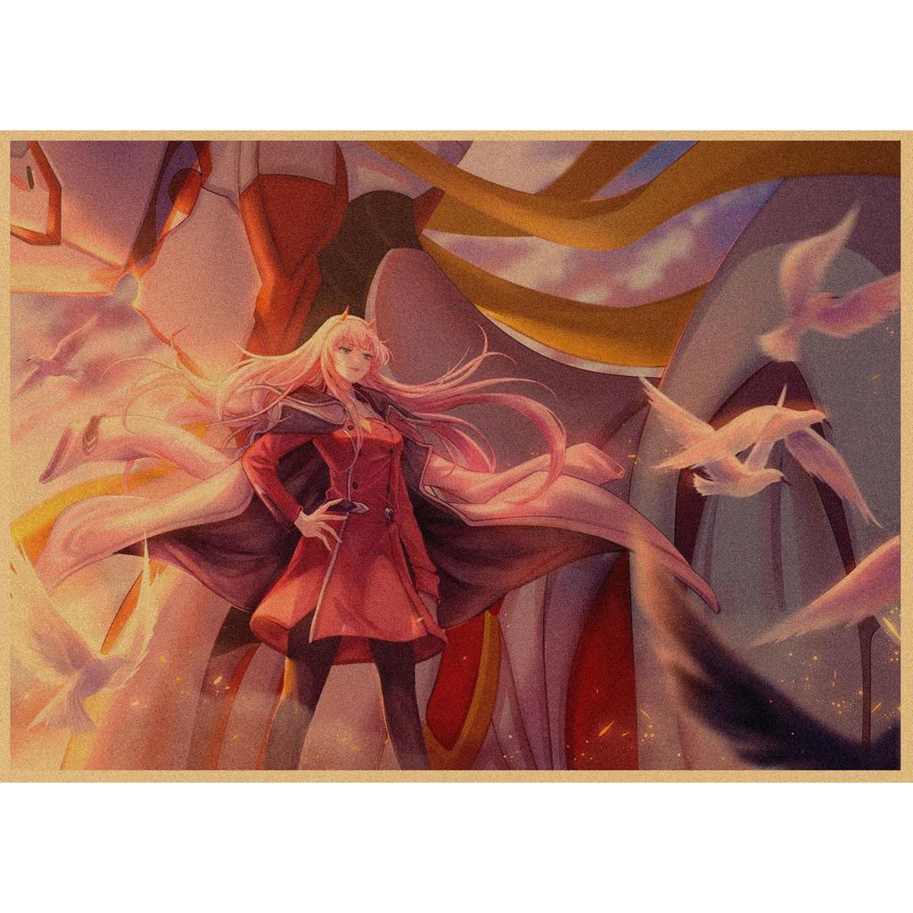 National Team DARLING In the FRANXX Retro Kraft Paper Anime Poster 261 for Wall Decoration