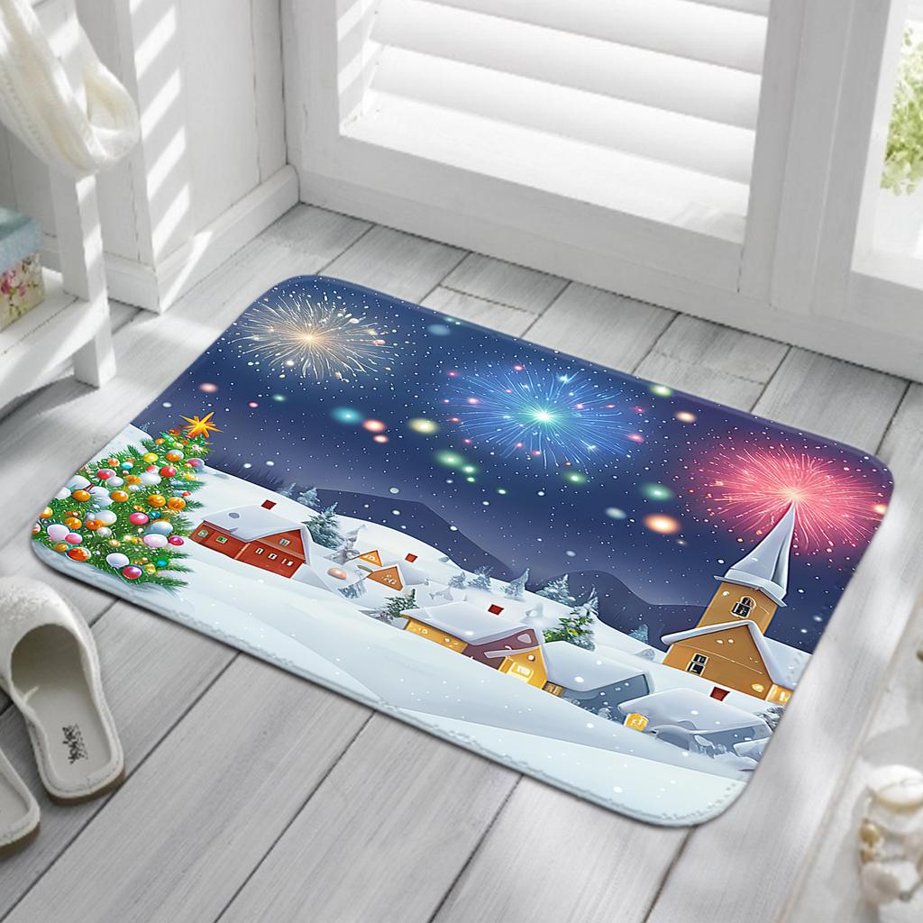 Christmas Series Door Mat Bathroom Floor Mat Kitchen Living Room Carpet