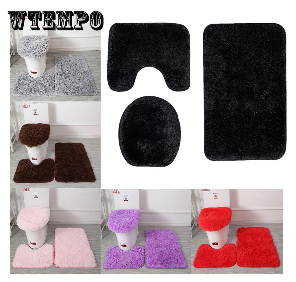 3pcs Bathroom Mat Set for Bathroom Silk Tie-Dye Toilet Soft Non Slip Rug Shower Carpets Toilet Lid Cover Floor Mats for Hallway