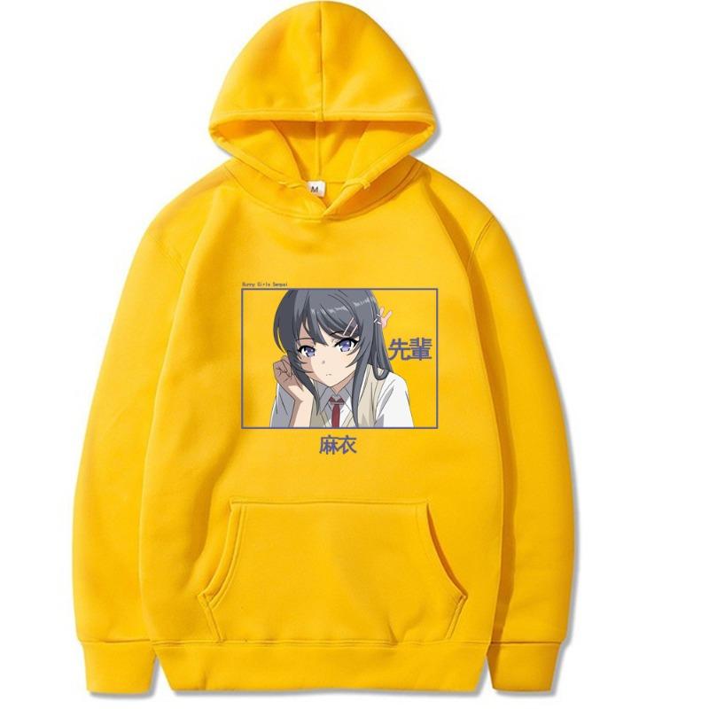Bunny Senpai  Sakurajima Mai Men's Hoodie Vintage Unisex Pullover Men Vintage Graphic Hoody Tops Oversize Clothing
