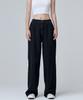 Marop 9136 Elastic Waist Wide Denim Pants (Black)