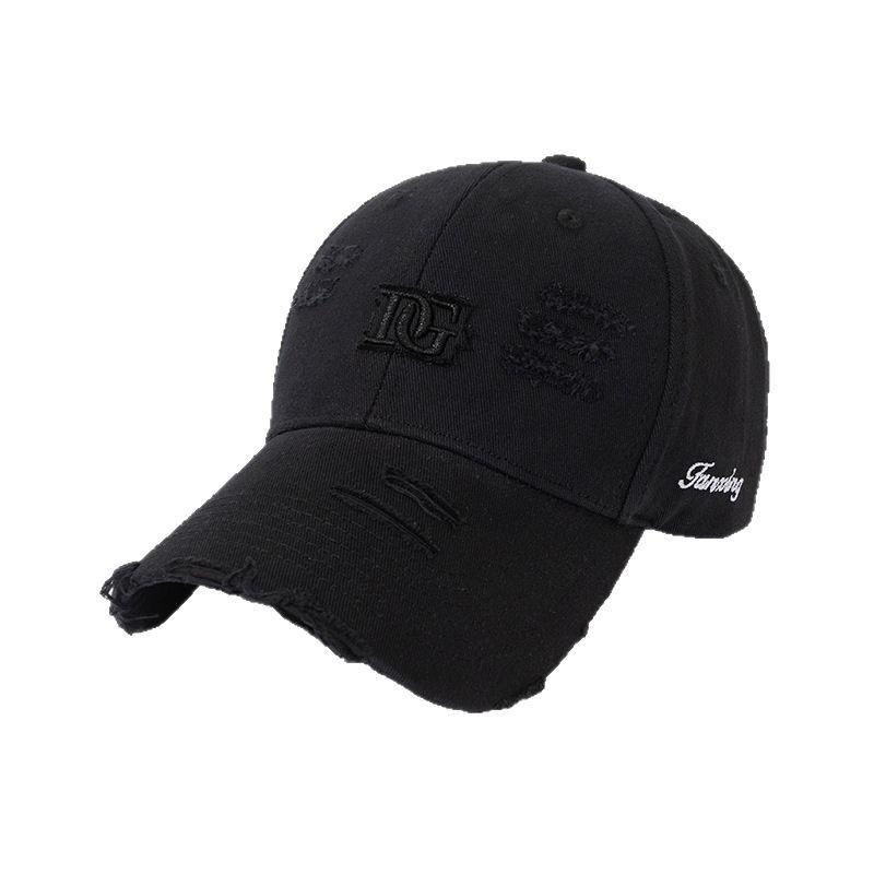 Hat Female Summer Three-Dimensional Letter Embroidery Retro Ripped Cap Versatile Sunshade Small Baseball Cap