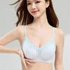 Check Lace Splicing No Steel Ring Push-up Girls Underwear Breathable Gathered U-shaped Beautiful Back Anti-sagging Comfortable Bra