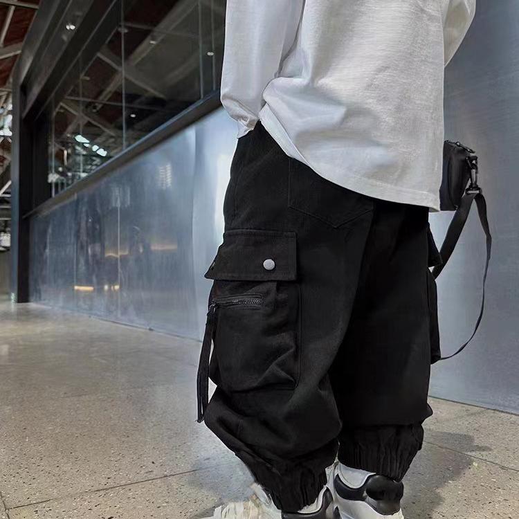 Bawełniane Spodnie Cargo dla Chłopców Wiosna Jesień Duże Dzieci Sportowe Długie Spodnie Nastolatki Streetwear Luźne Spodnie Dziecięca Moda Spodnie Joggers