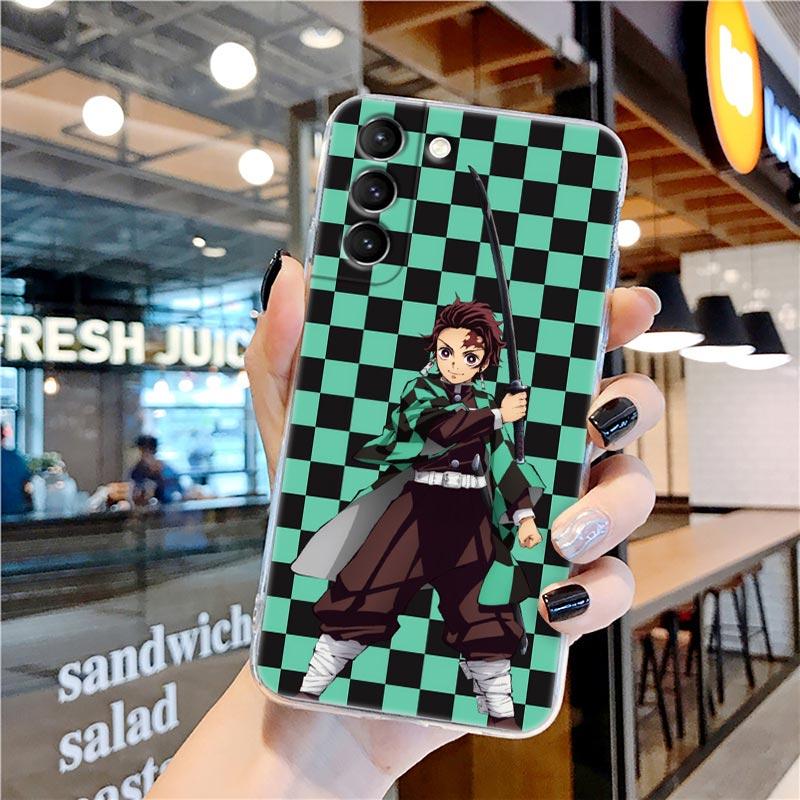 Kamado Nezuko Kimetsu No Yaiba Demon Slayer Clear Case for Samsung Galaxy S22 S21 S20 FE S 22 Ultra S10 E S9 Plus 5G Cover Coque