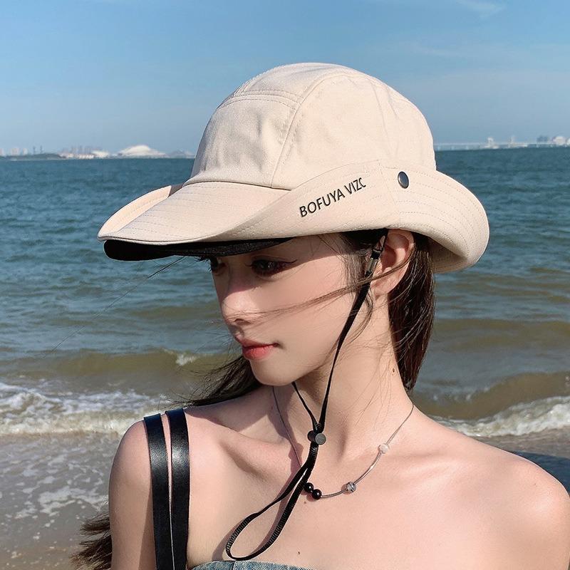 Outdoor climbing hat men's spring and autumn niche design trendy brand double brim one hat two wearing sunscreen bucket hat women