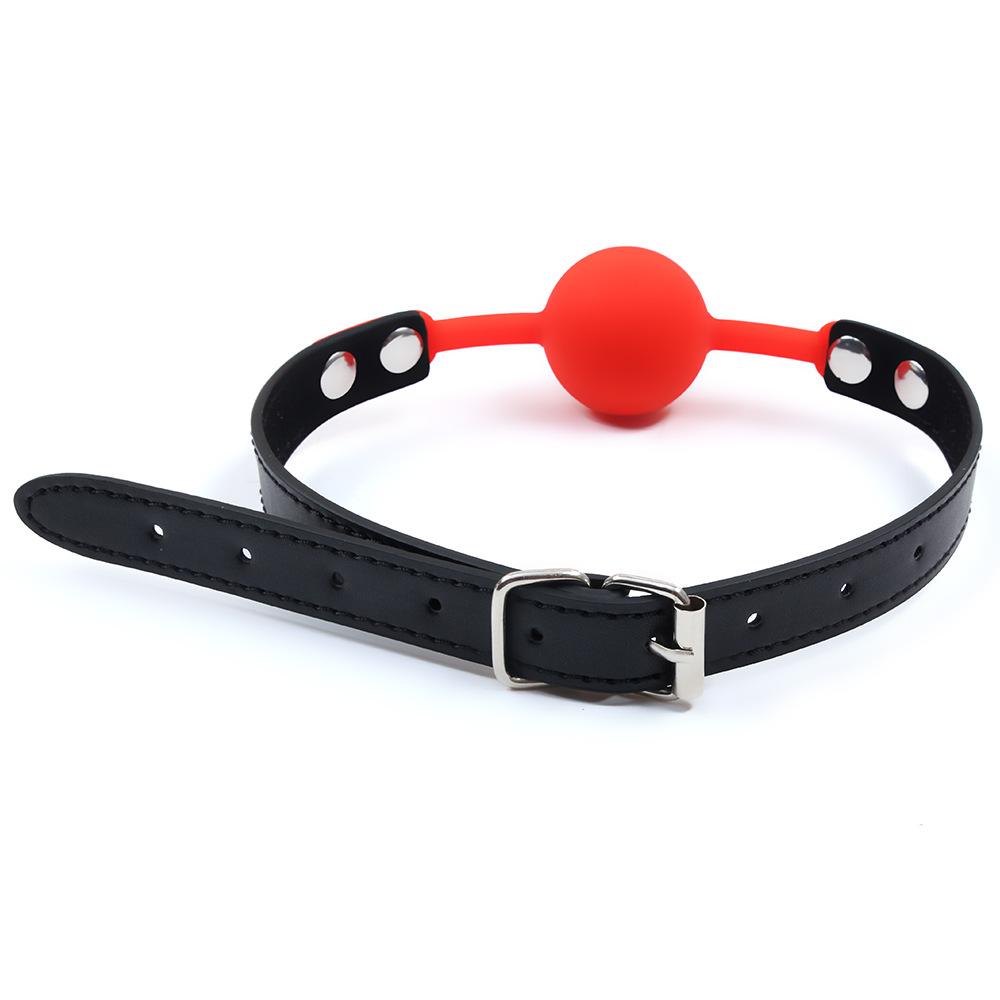 VaHppy Mouth Ball Yoke 4cm 80g Silicone Solid Drooling Couple Games Sex Toys SM BDSM Adult Products PU Bondage Oral Sex