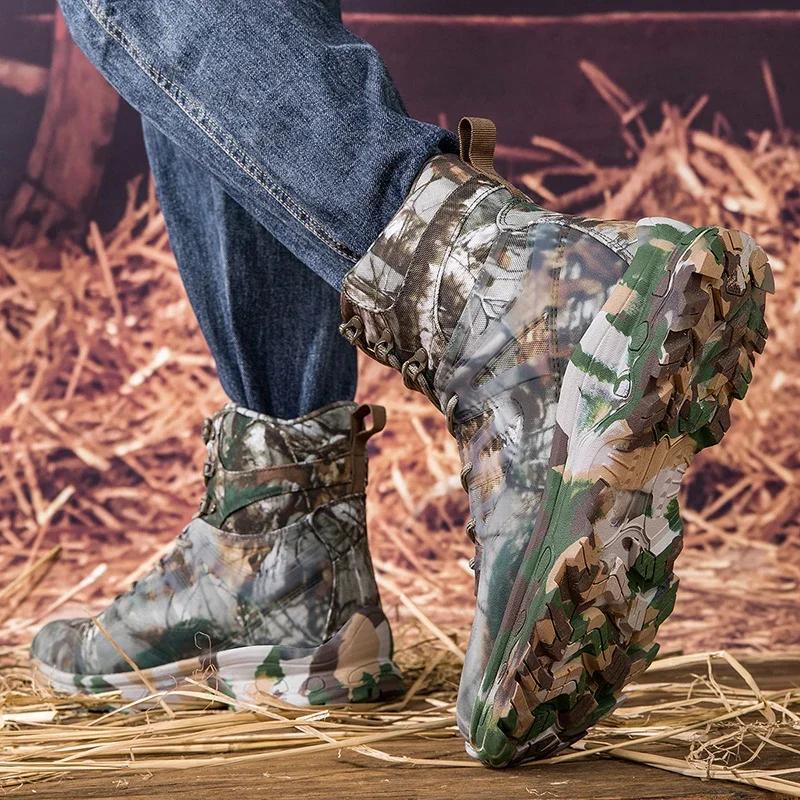 Men Tactical Boots Desert Hunting Lace Up Work Ankle Training Waterproof Hiking Shoes Outdoor Male Brand Climbing Shoe Army Boot