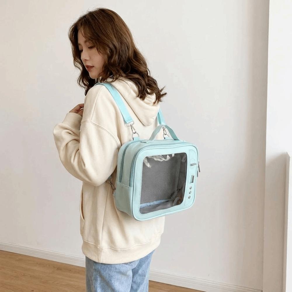 Ulzzang TV Model Backpack PU Shoulder Bag Cute Transparent Layer Ita Bag  Daily