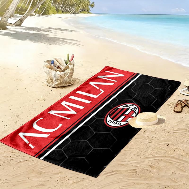 AC Mailand Print Strandtuch, Großes Weiches Schnelltrocknendes Handtuch für Strand Camping Schwimmen