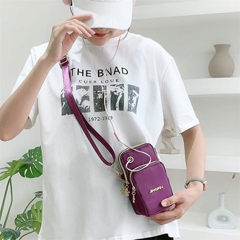 Wasserdichte Nylon Damen Crossbody Handy Schultertasche Kleine Tasche Gürtel Geldbörse