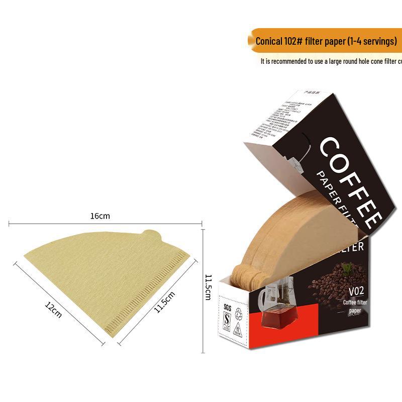 Filtre à café en papier en forme d'éventail pour verseur manuel, oreille à suspendre, jetable v02.