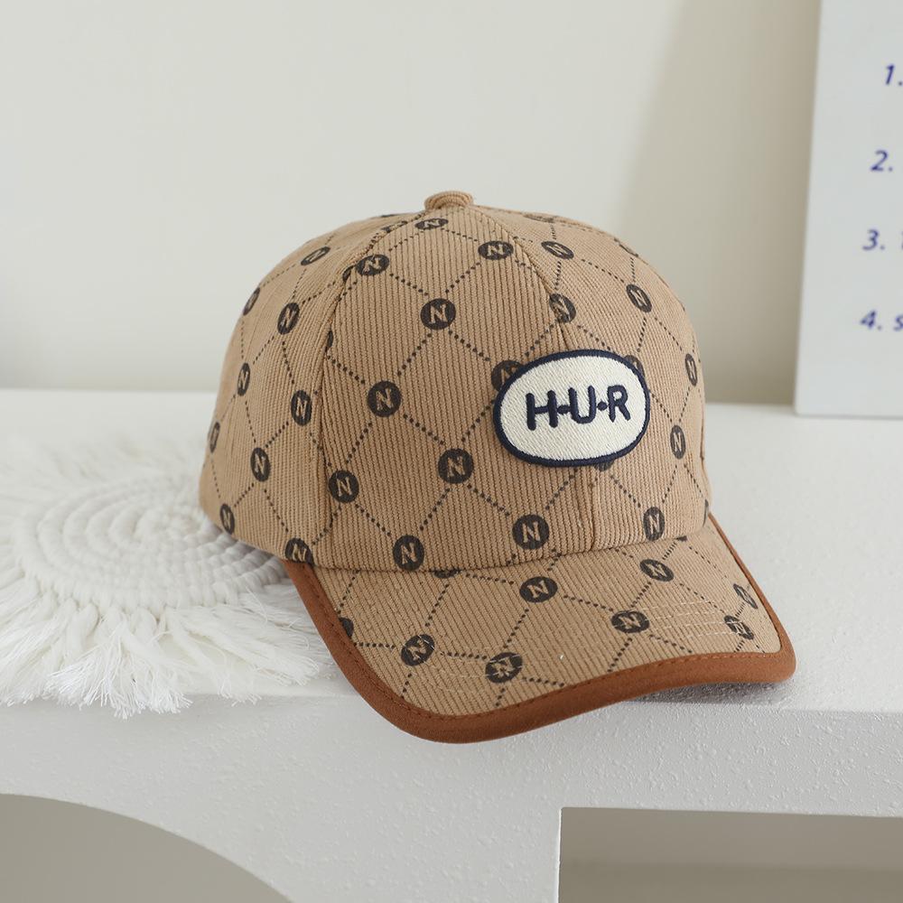 Children's Autumn/Winter Corduroy Fisherman Hat - Korean Style, Graffiti Design, Fashionable Baseball Cap.