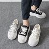 Lightweight little white shoes women's 2025 summer new hollow woven breathable board shoes short Le thick sole inner height increase women's shoes