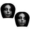 2 Pcs Horror Face Print Car Headrest Covers Washable Elastic Cushion Automotive Interior Decor Headrest Sleeve For Vehicle
