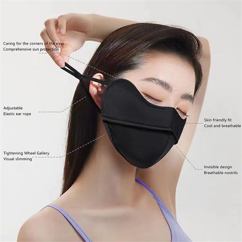 Cycling Ice Silk Face Mask Anti-UV Sun Protection Summer Unisex Adjustable Breathable Bandana Hunting Running Sport Mask Scarf
