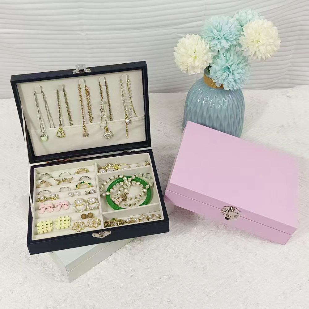 Double-Layer Jewelry Storage Box for Earrings and Rings