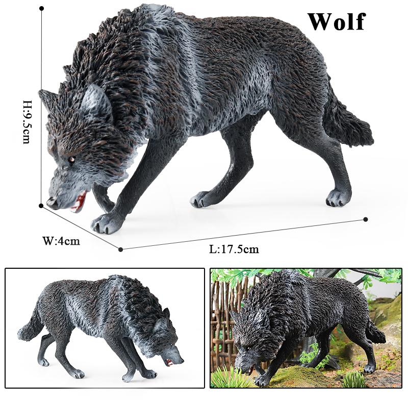 Oenux Big Size Savage Wild Beast Animals Wolf Wolves Model Action Figures Collection Solid PVC High Quality Home decor Toy Gift