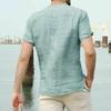 Summer Men Henley T Shirt Tops Casual Loose V Neck Short Sleeve Pullover Tee Breathable And Comfortable For Everyday Wear