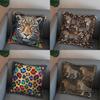 2D Colorful Leopard-Print Pillow For Decor Pattern Cushion Cover Suitable For Sofa Bedroom Car Pillow Cover