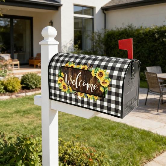 Mailbox Cover Spring Summer Floral Birds Mailbox Wrap Letter Post Box Cover Wrap Decoration for Outside Garden Yard Home Decor
