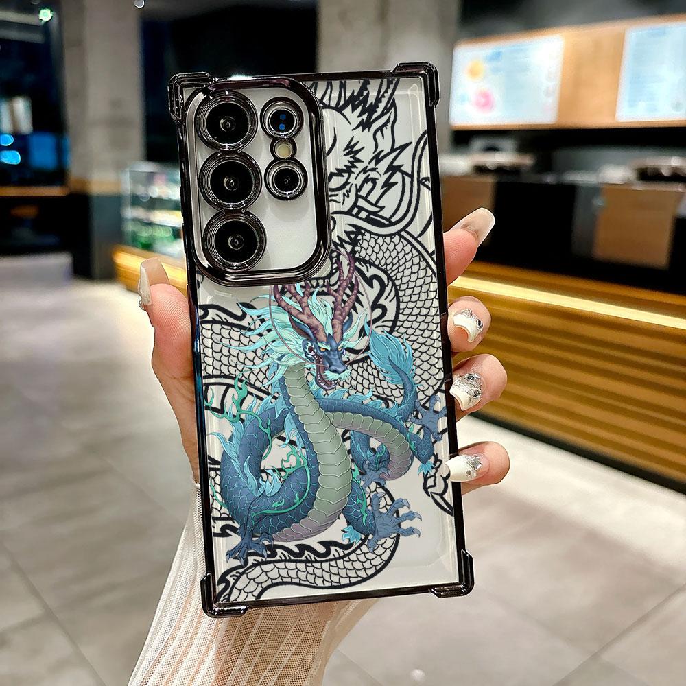 Coque For Galaxy S26 Ultra Fashion Dragon God Phone Case For Samsung S26 S25 S24 S23 S21 Ultra S20 FE S25 Plus 5G Silicone Cover