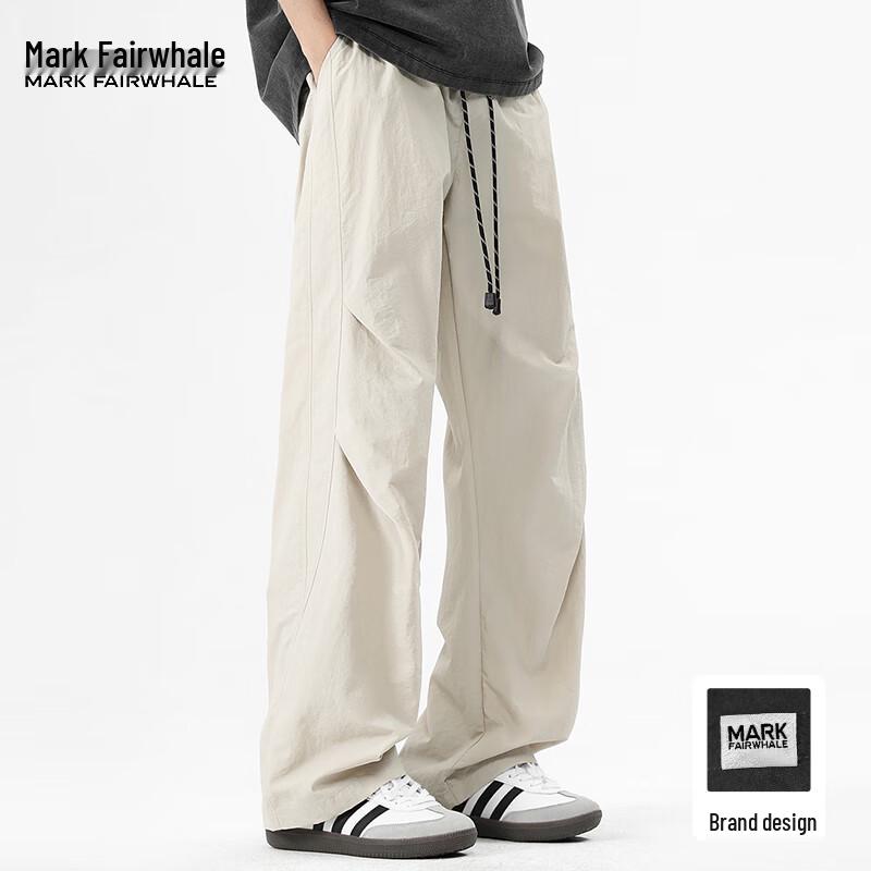 Mark Fairwhale Men's Wide-Leg Straight Casual Cargo Pants