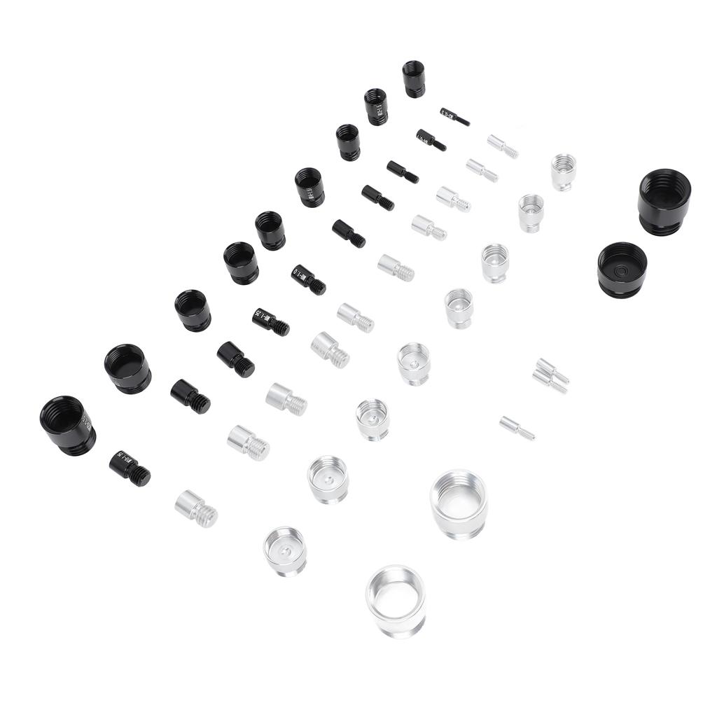 44PCS Kontrola závitů matic a šroubů z hliníku s vysokou přesností, identifikační měřidlo pro šrouby a matice s úložným boxem