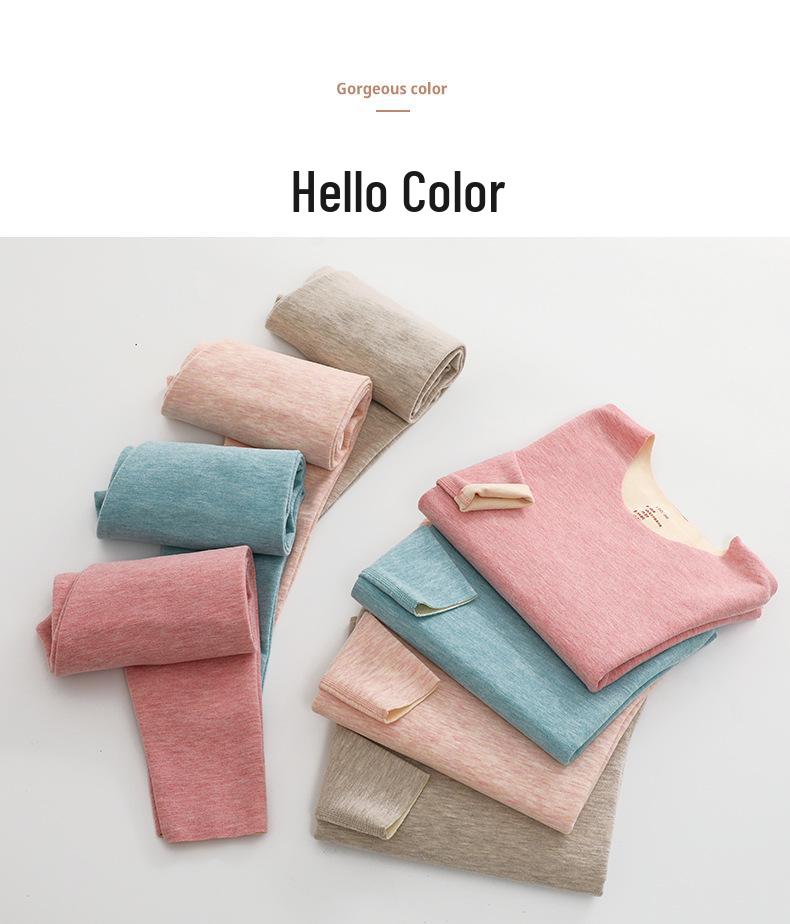 Children's Seamless Velvet Warm Underwear Set with Heat-Generating Silk for Boys & Girls - Ideal for Autumn & Winter