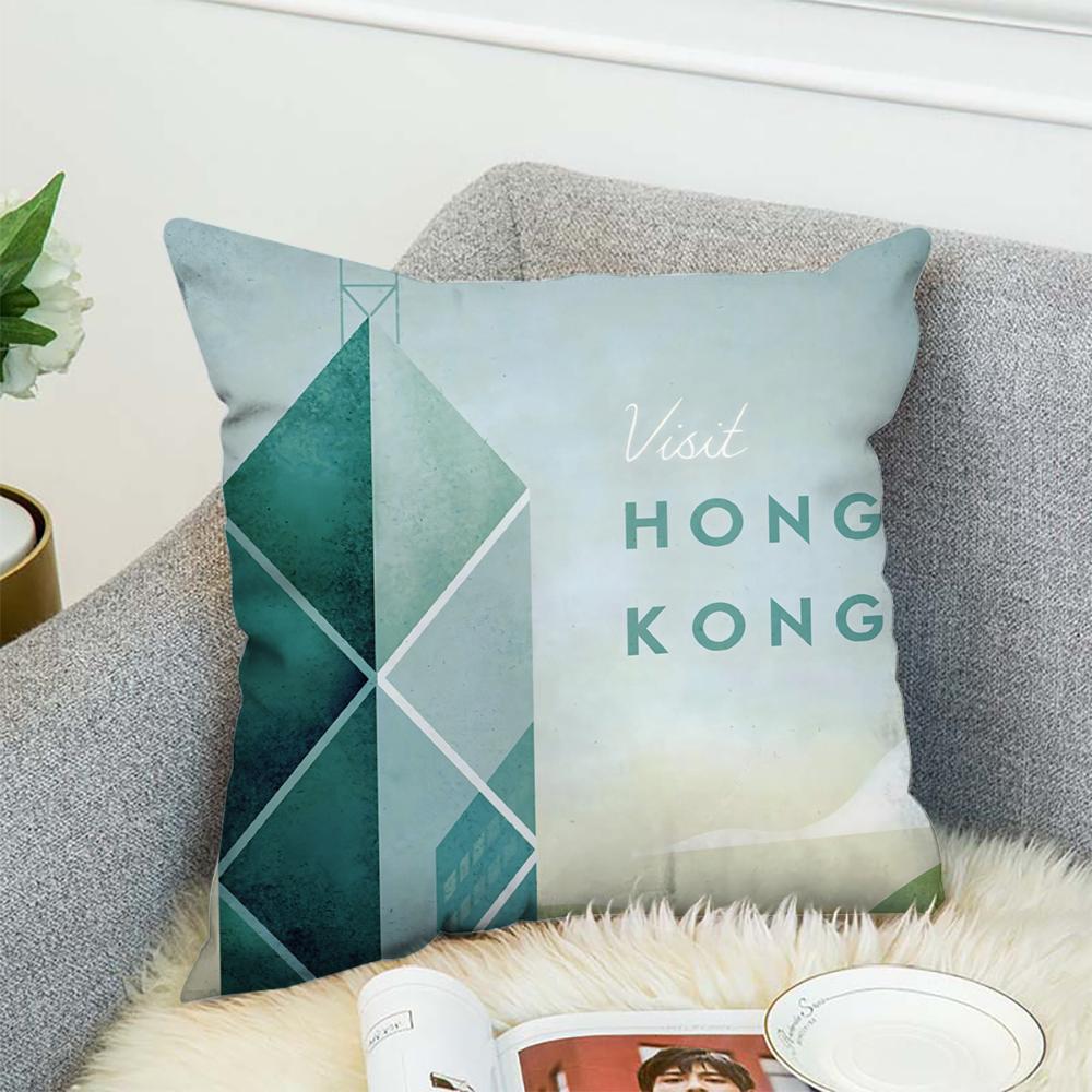 H-Henry Art Pillow Case For Car Sofa Decorative Home Double-sided Print Plush Square Throw Pillow Cushion Cover