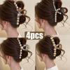 4 Women's Hair Clips, High-end Feel Claw Clips for the Back of the Head, Shark Clips with Elegant Summer Hair Accessories