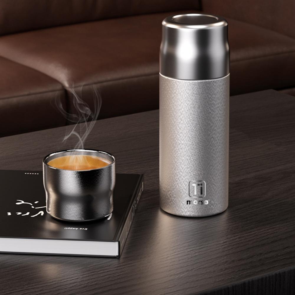 Titan-Inliner Isolierte Thermosflasche Für Tee Mit Wasserstoffreichem Tee-Infuser Kaffee-Thermosbecher Hält Heiß/Kalt 450ML