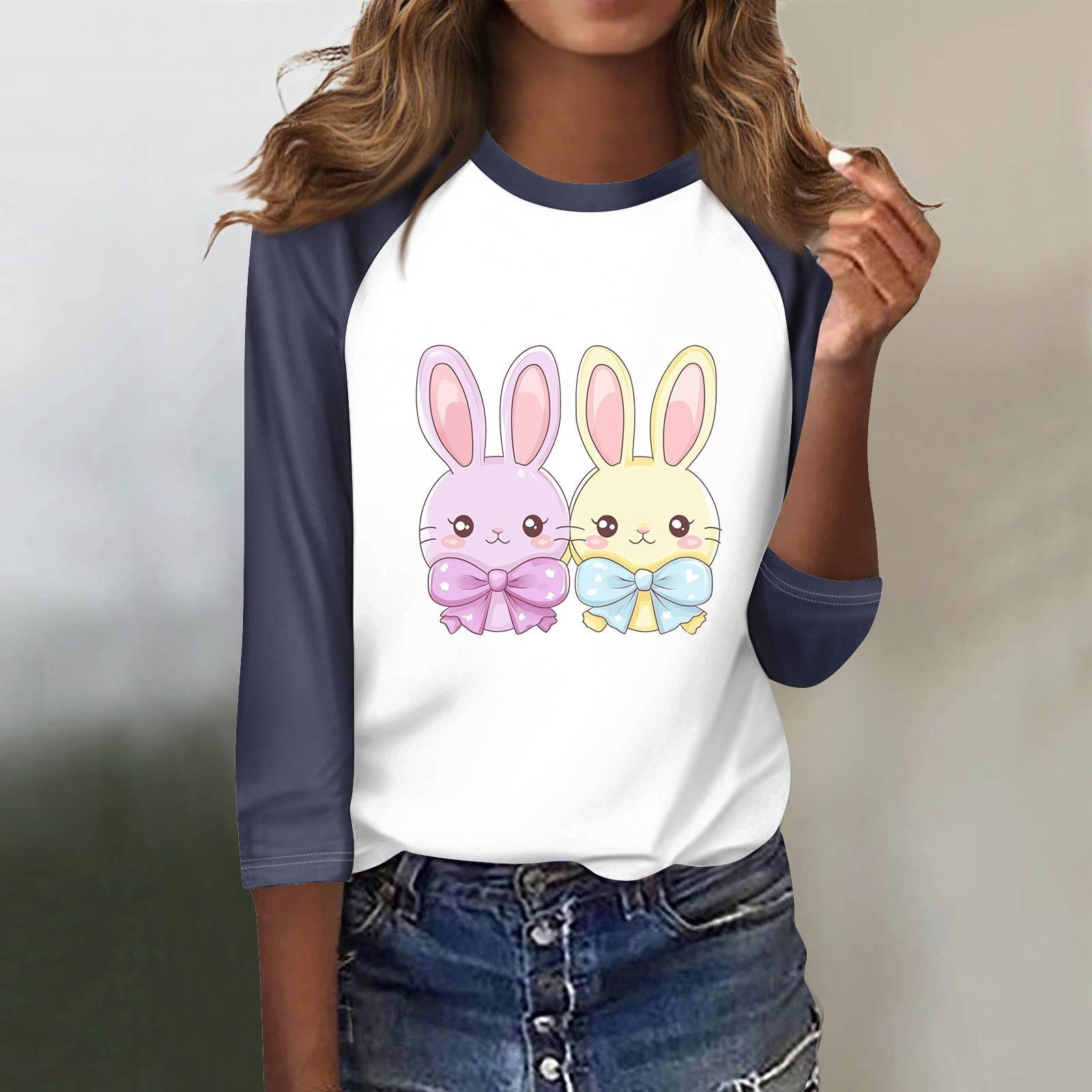 

Женская модная повседневная футболка с круглым вырезом, рукавами семь, на пуговицах с принтом XXL тёмно-синий