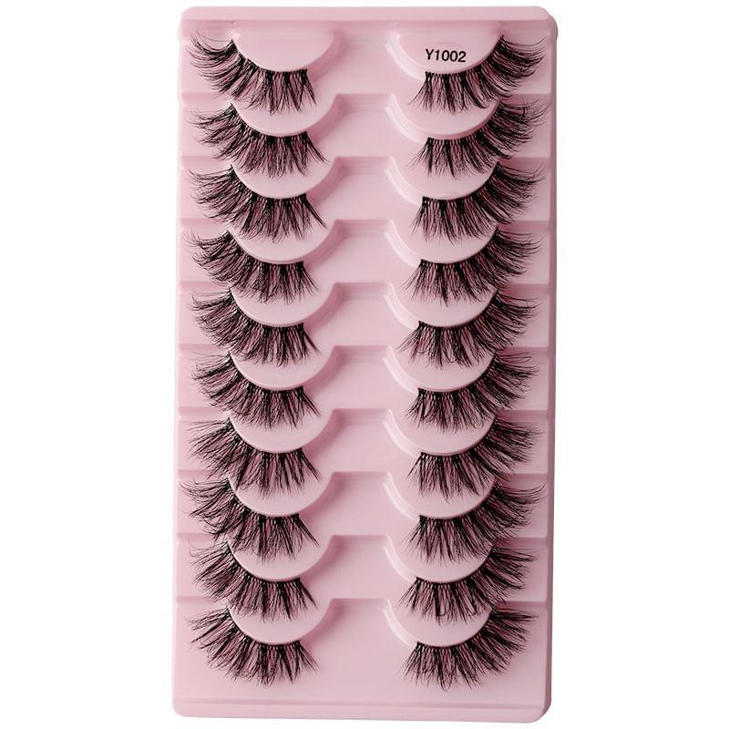 Lashie - Set of 10 Pairs: Volume Criscross Half False Eyelashes