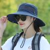 Mesh Breathable Outdoor Bucket Hat Wide Brim UV Protection Basin Hats Solid Color Sunshade Fisherman Cap Boonie Hats For Women & Men