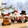 Christmas Gift for Family 3Pcs Wooden Tabletop Decor Set, Santa Snowman Reindeer Figurine, Hanging Indoor Party Supplies Tree Ornament with