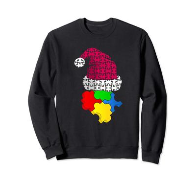 Puzzle-Teil Nikolausmütze Weihnachten Autismusbewusstsein Sweatshirt