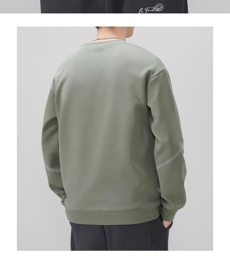 Men's 2025 Autumn/Winter Velvet Thickened Pullover Hoodie - Round Neck, Long Sleeve, Casual Sports Top