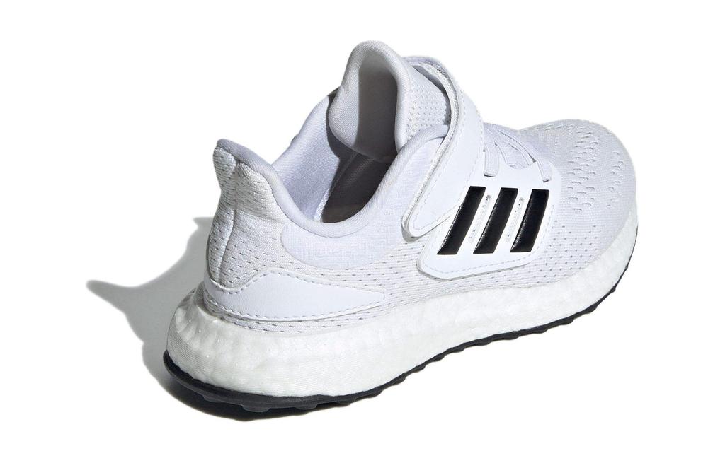 adidas Pure Boost Abrasion Resistant Lightweight Cushioning Low Top Running Shoes White Black Kids' ID8495