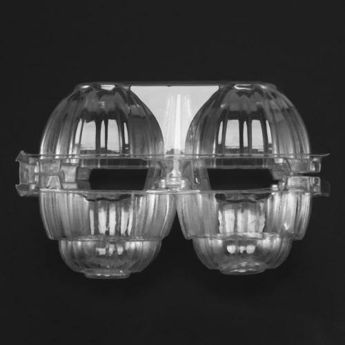 100pcs Plastic Egg Packs Bulk Clear Chicken Egg Tray Holder for Family Pasture Poultry Farm Business Market - 4 Grids