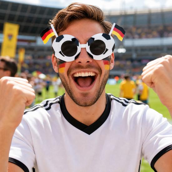 Soccer Fans Sunglasses, Football Events Stadium Sunglasses, Lightweight Football Frame, National Flag Sunglasses for Men Women Party Photo Props