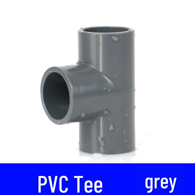 Šedá sada PVC vodovodních tvarovek: Koleno, T-kus, 3-cestný, 4-cestný plastový spoj pro přívod vody do akvária