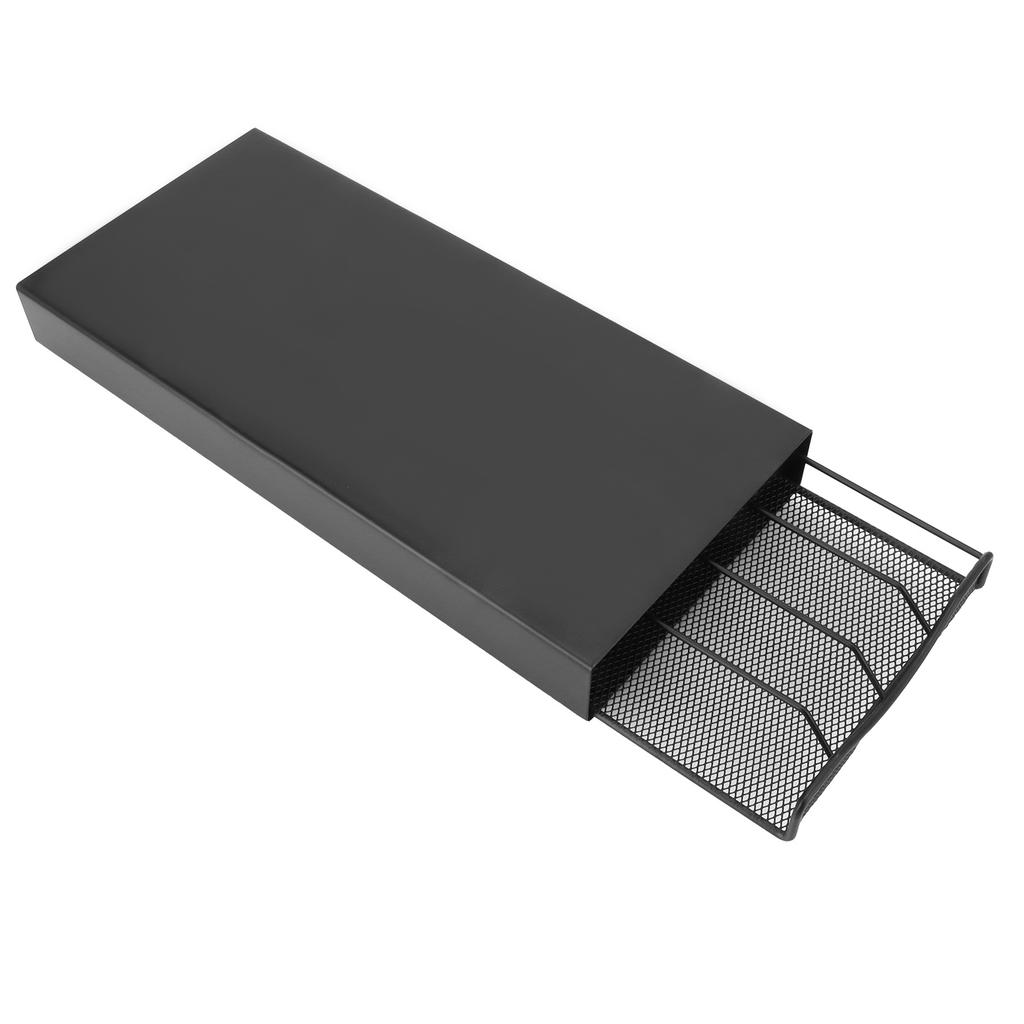 Kaffeepadhalter, Kapselhalter, Ständer, Schublade zur Aufnahme von 40 Kaffeekapseln, Schwarz, YZ1384